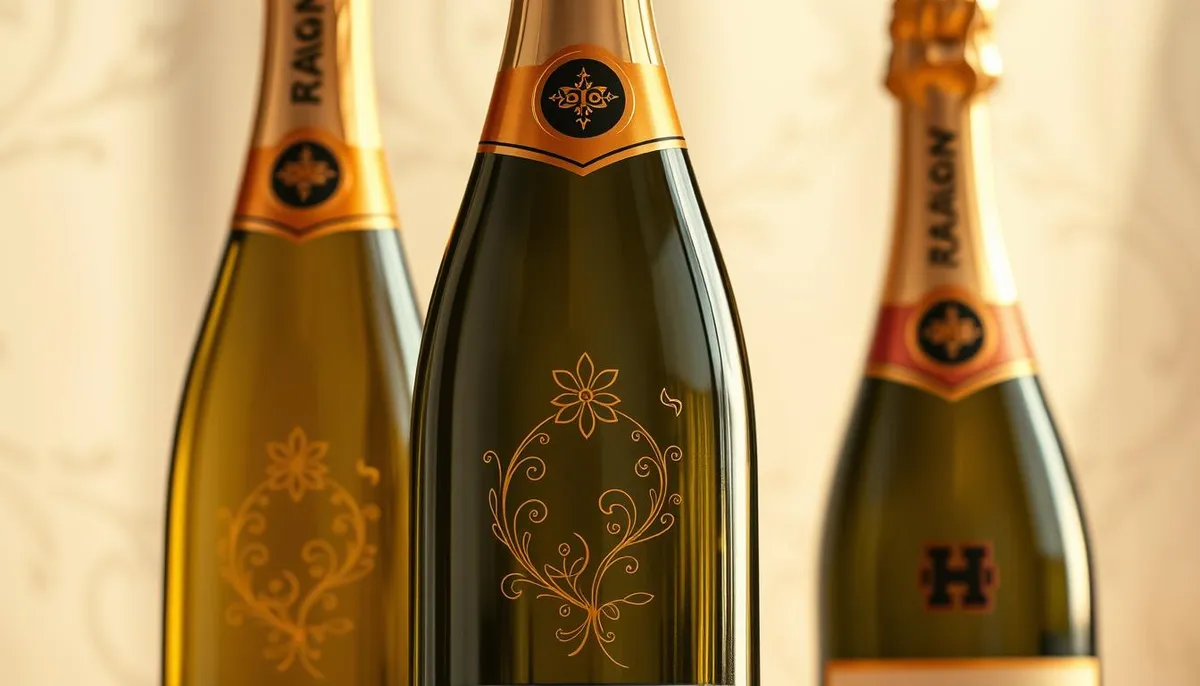 engraved champagne bottles