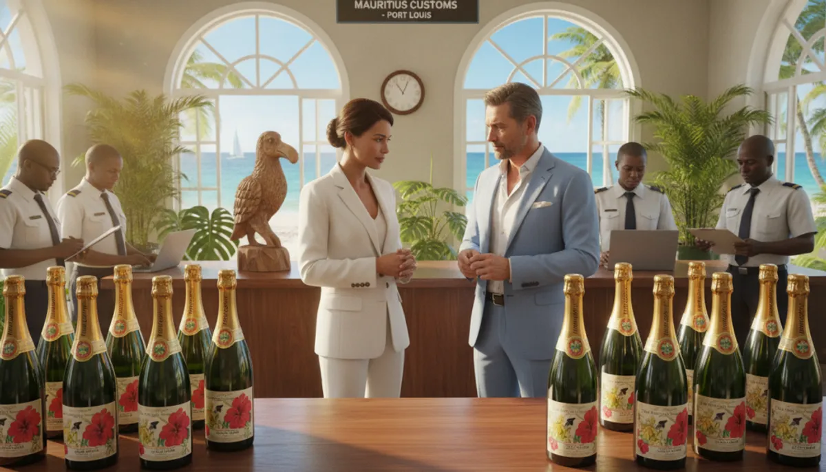 importing champagne into Mauritius