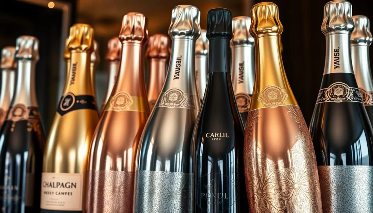 Metallic champagne bottles Metallic champagne bottles